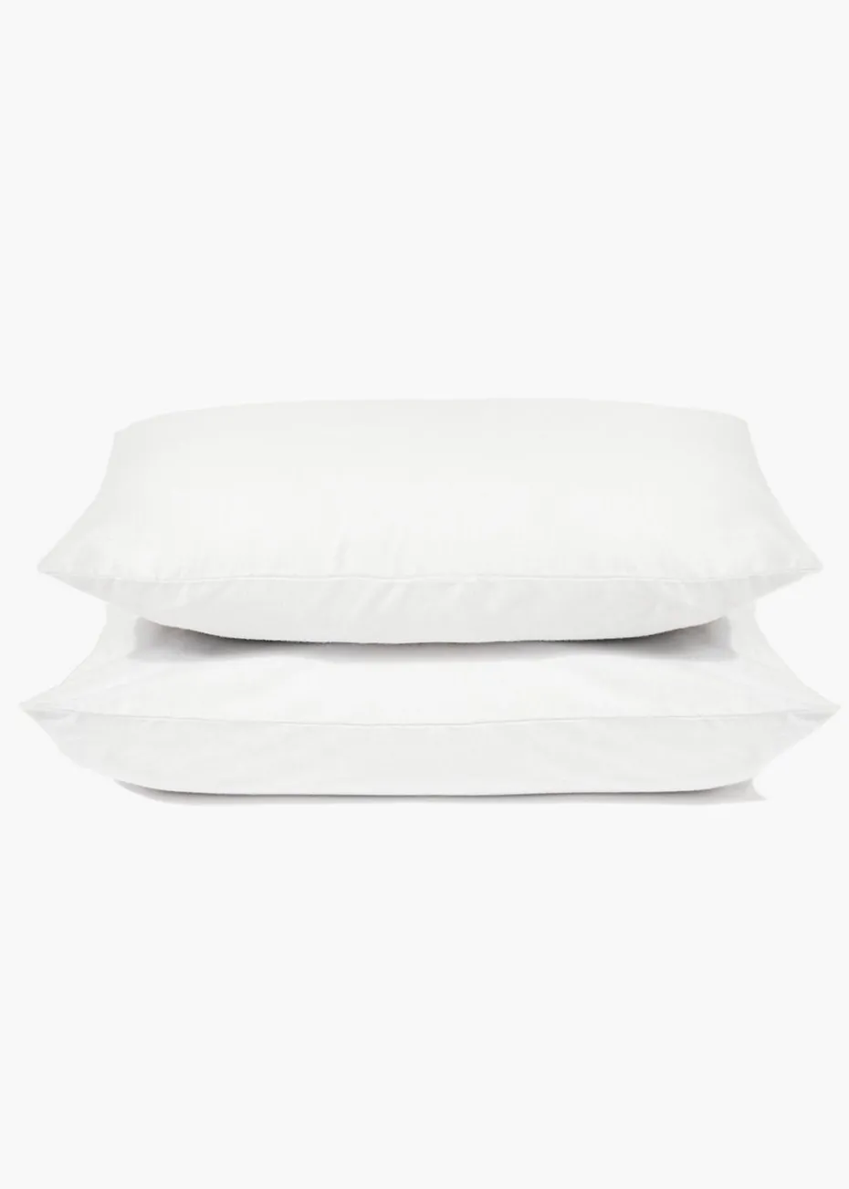 2 Pack White Polycotton Housewife Pillowcase Pair