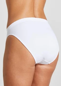 3 Pack White Seamless High Leg Knickers