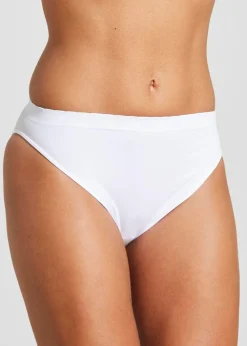 3 Pack White Seamless High Leg Knickers