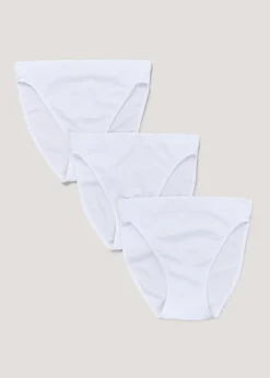 3 Pack White Seamless High Leg Knickers