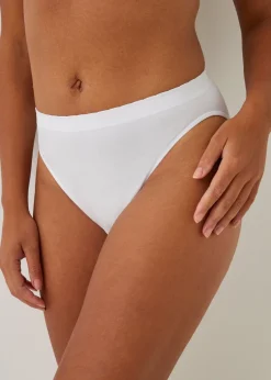 3 Pack White Seamless High Leg Knickers