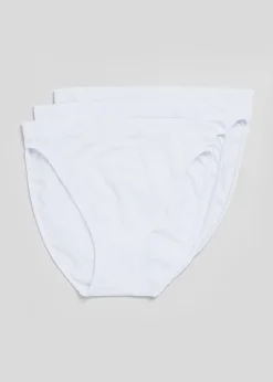 3 Pack White Seamless High Leg Knickers