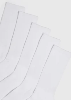 5 Pack White Sports Socks