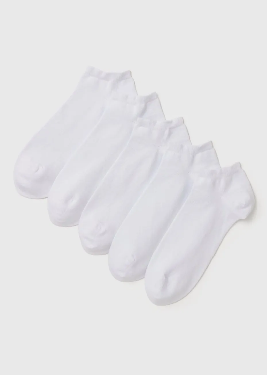5 Pack White Trainer Socks