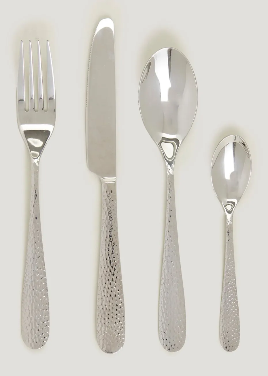 16 Piece Hammered Cutlery Set
