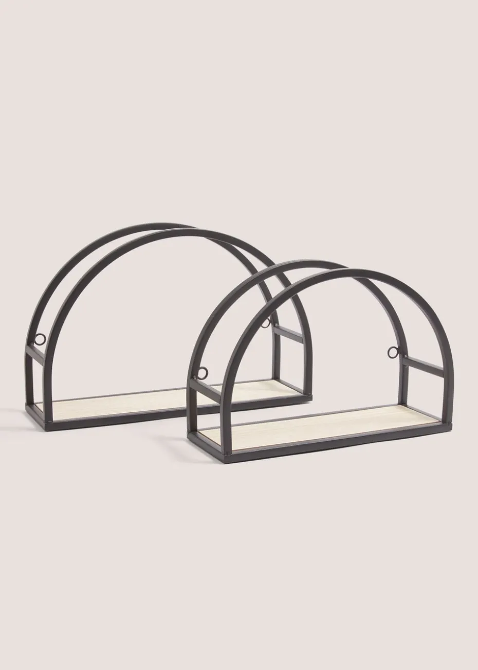 2 Rounded Metal Shelves (30cm x 30cm x 21.5cm)