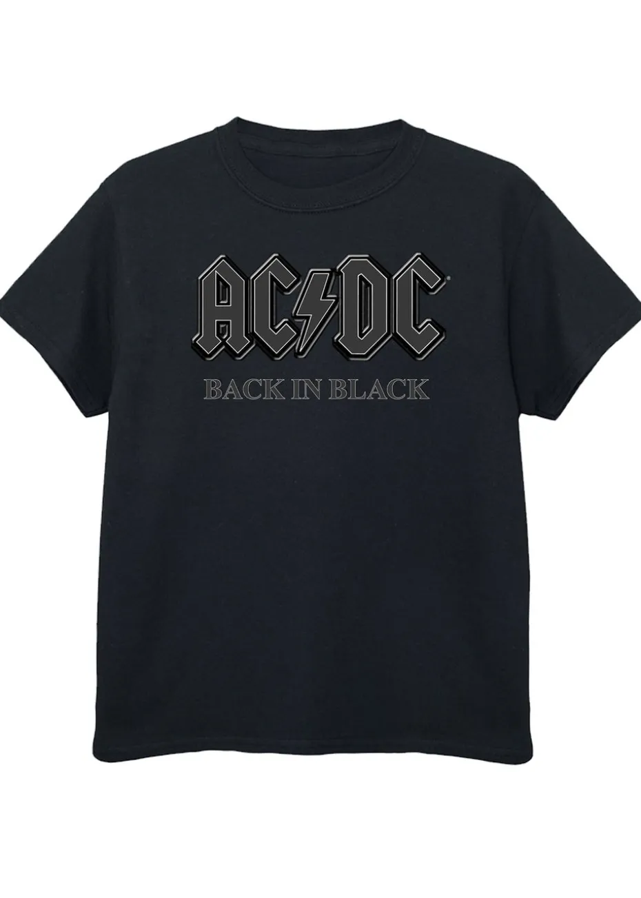 ACDC Kids Black Back in Black Printed T-Shirt (3-13 yrs)