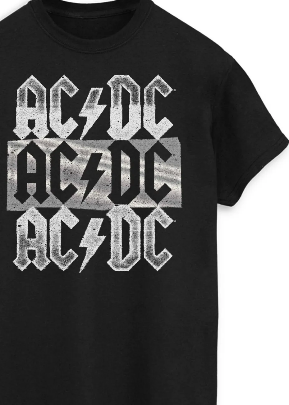 ACDC Stacked Logo Black Music Graphic T-Shirt