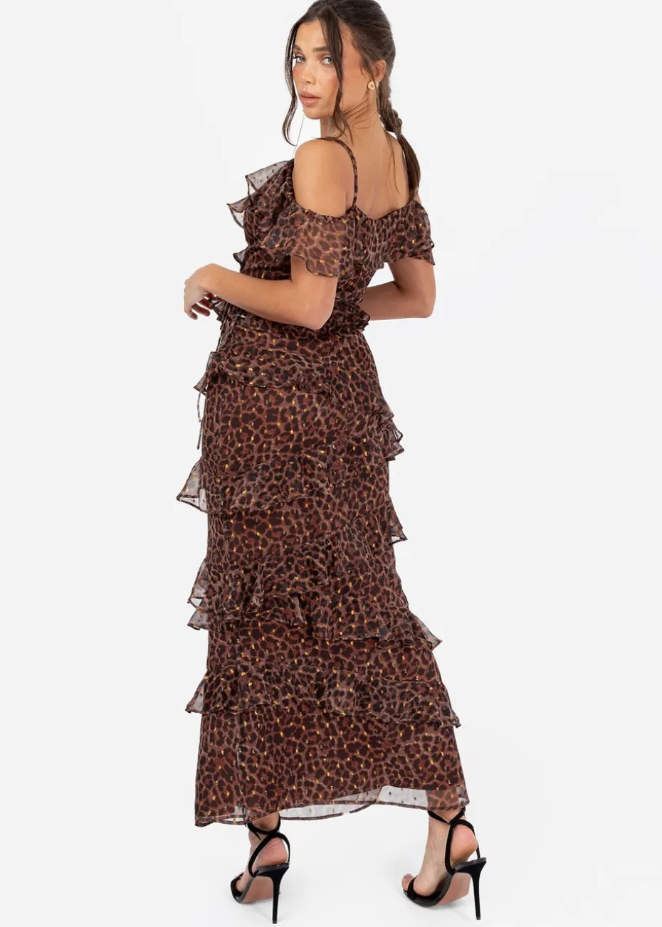 Anaya With Love Brown Animal Print Maxi Skirt
