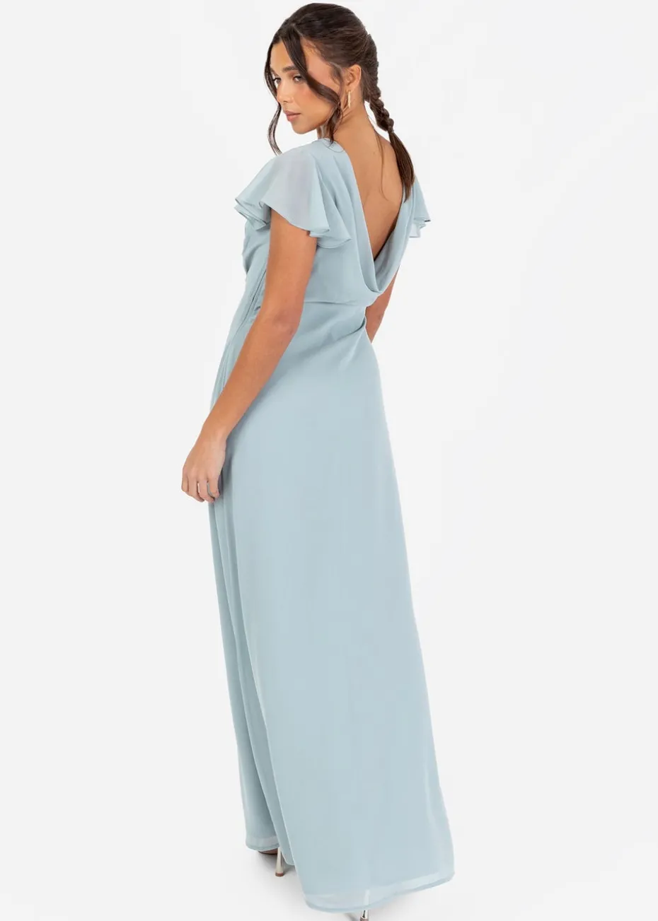 Anaya With Love Cloud Blue Cowl Back Maxi Dress