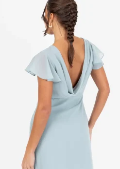 Anaya With Love Cloud Blue Cowl Back Maxi Dress