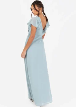 Anaya With Love Cloud Blue Cowl Back Maxi Dress