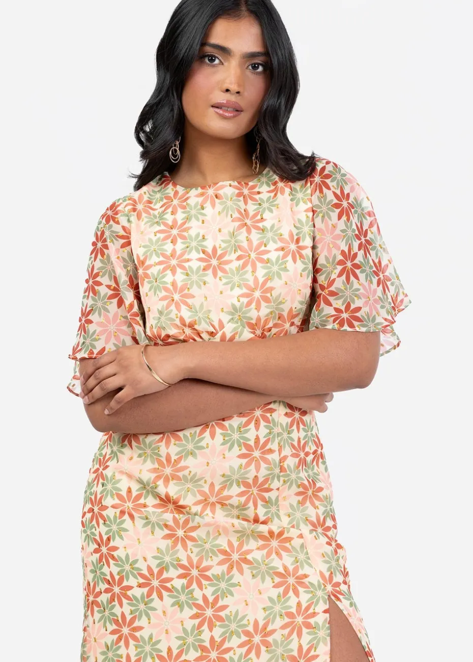 Anaya With Love Multi Coloured Floral Print Open Back Maxi Dress