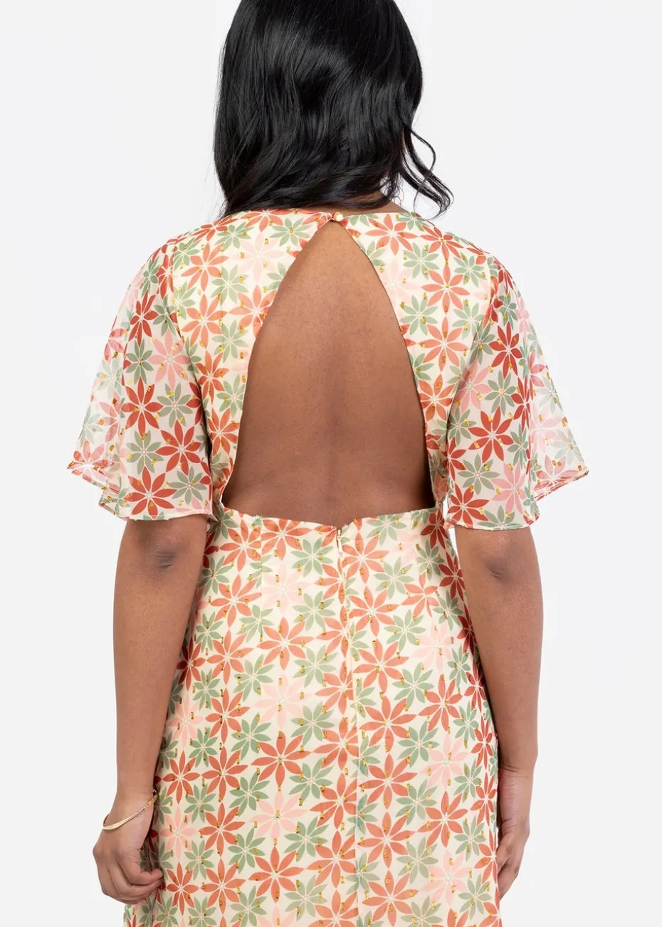 Anaya With Love Multi Coloured Floral Print Open Back Maxi Dress