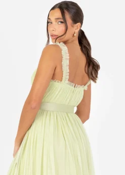 Anaya With Love Recycled Spring Green Wrap Strappy Maxi Dress