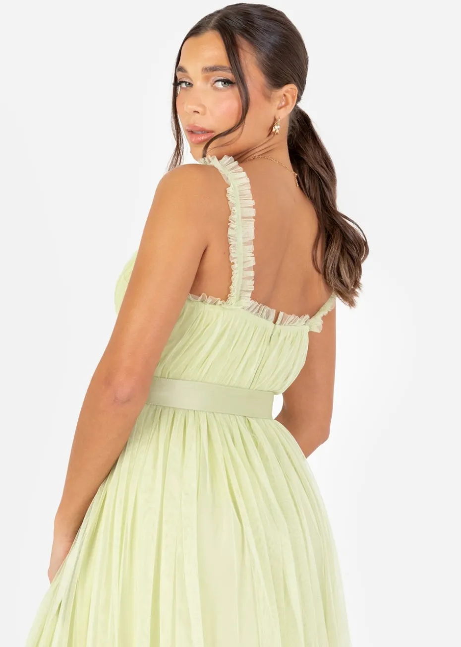 Anaya With Love Recycled Spring Green Wrap Strappy Maxi Dress