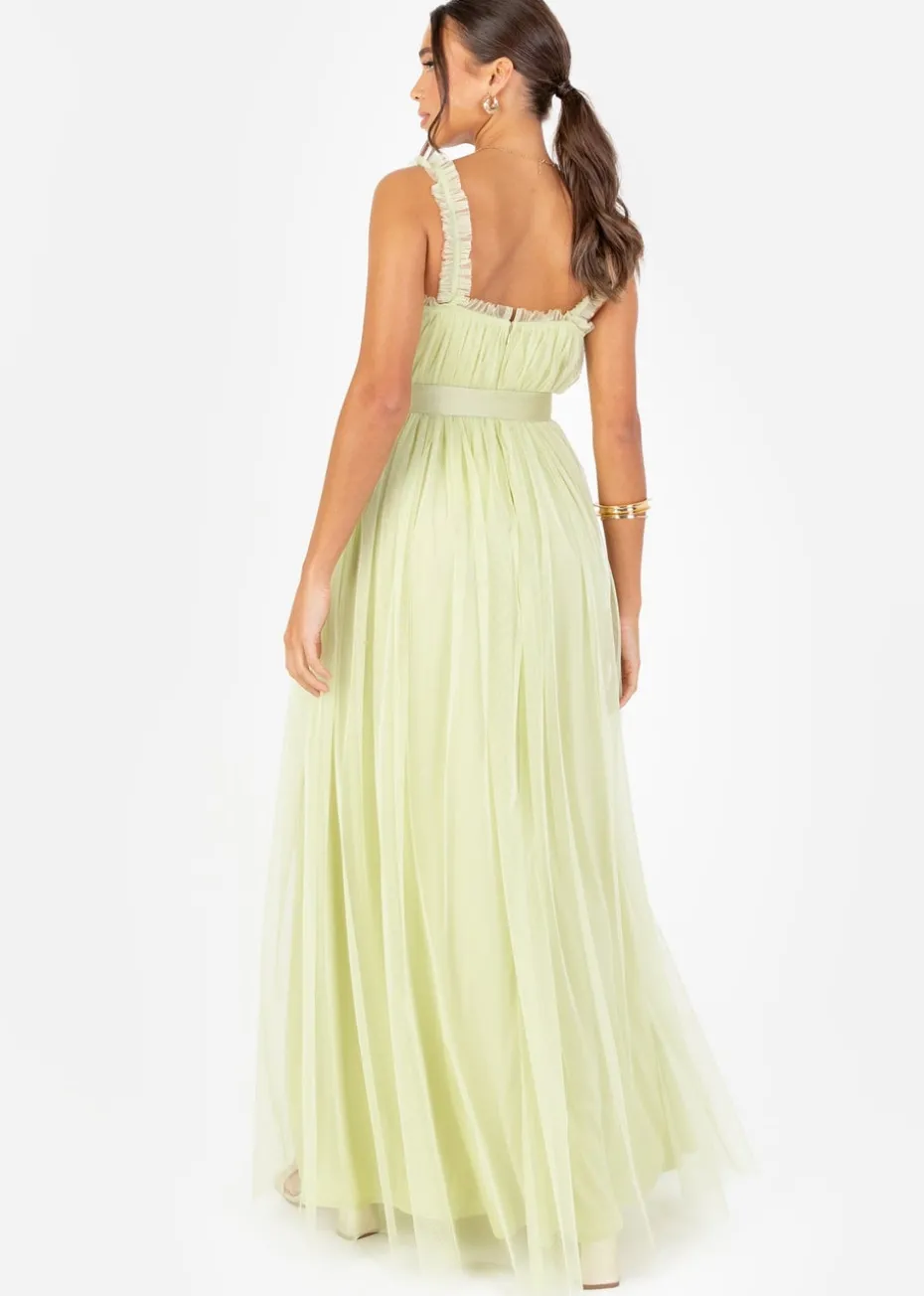 Anaya With Love Recycled Spring Green Wrap Strappy Maxi Dress