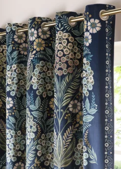 Appletree Heritage Evelina Lined Navy Eyelet Curtains