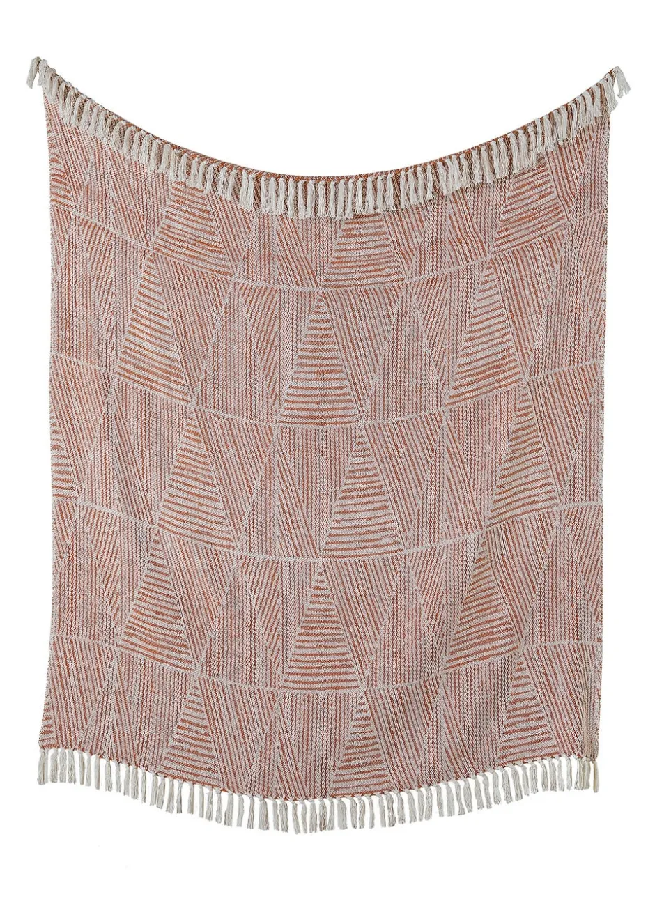 Appletree Loft Myan Tasselled Terracotta Throw