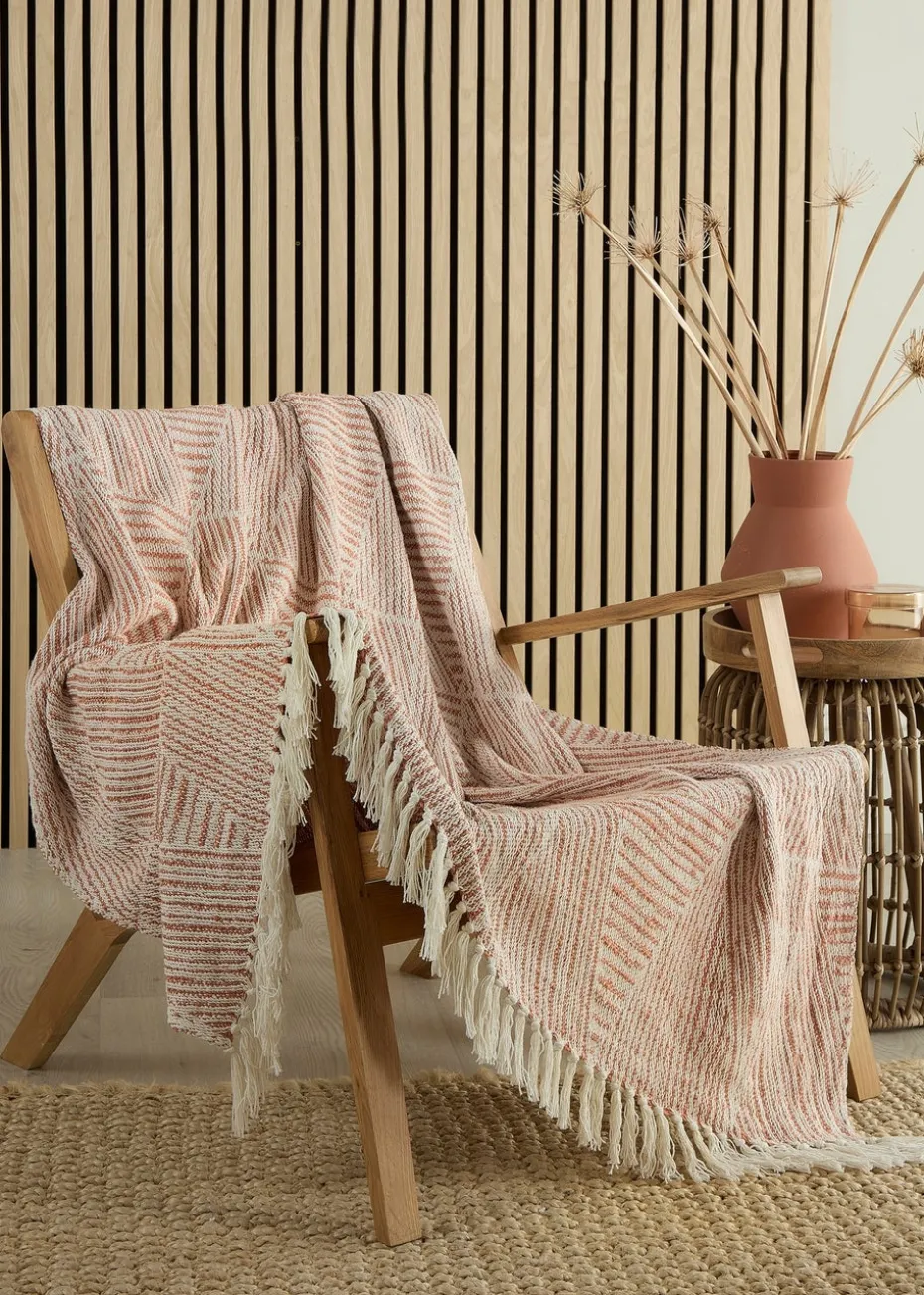 Appletree Loft Myan Tasselled Terracotta Throw