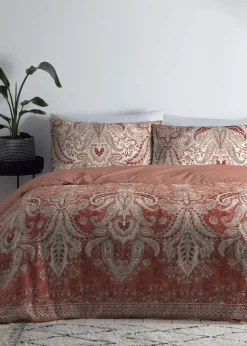 Appletree Promo Anika Velvet Terracotta Duvet Cover Set