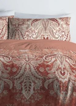 Appletree Promo Anika Velvet Terracotta Duvet Cover Set