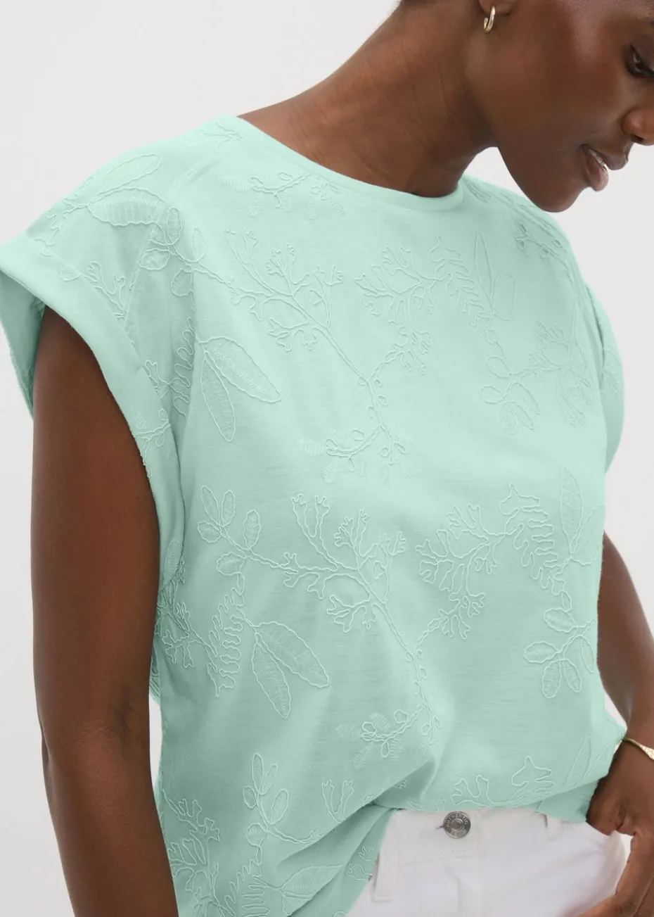 Aqua Rolled Sleeve T-Shirt