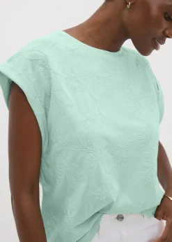 Aqua Rolled Sleeve T-Shirt