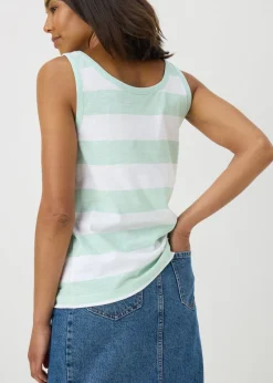 Aqua Stripe Vest Top