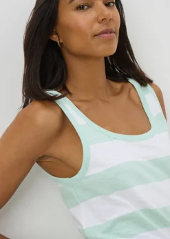 Aqua Stripe Vest Top