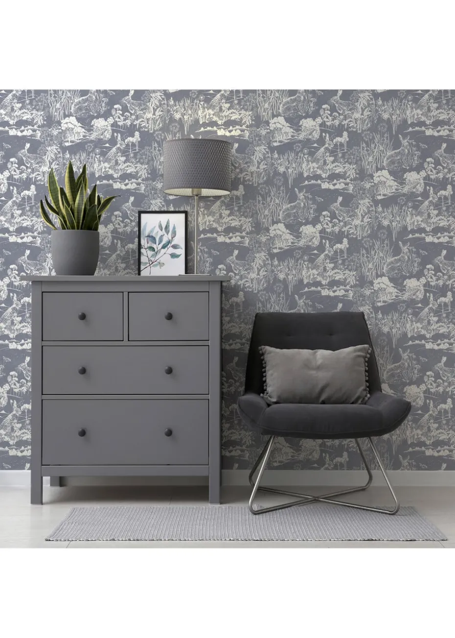 Arthouse Meadow Hare Wallpaper