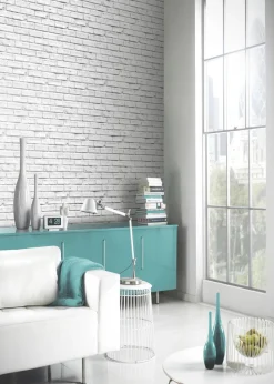 Arthouse White Brick Wallpaper