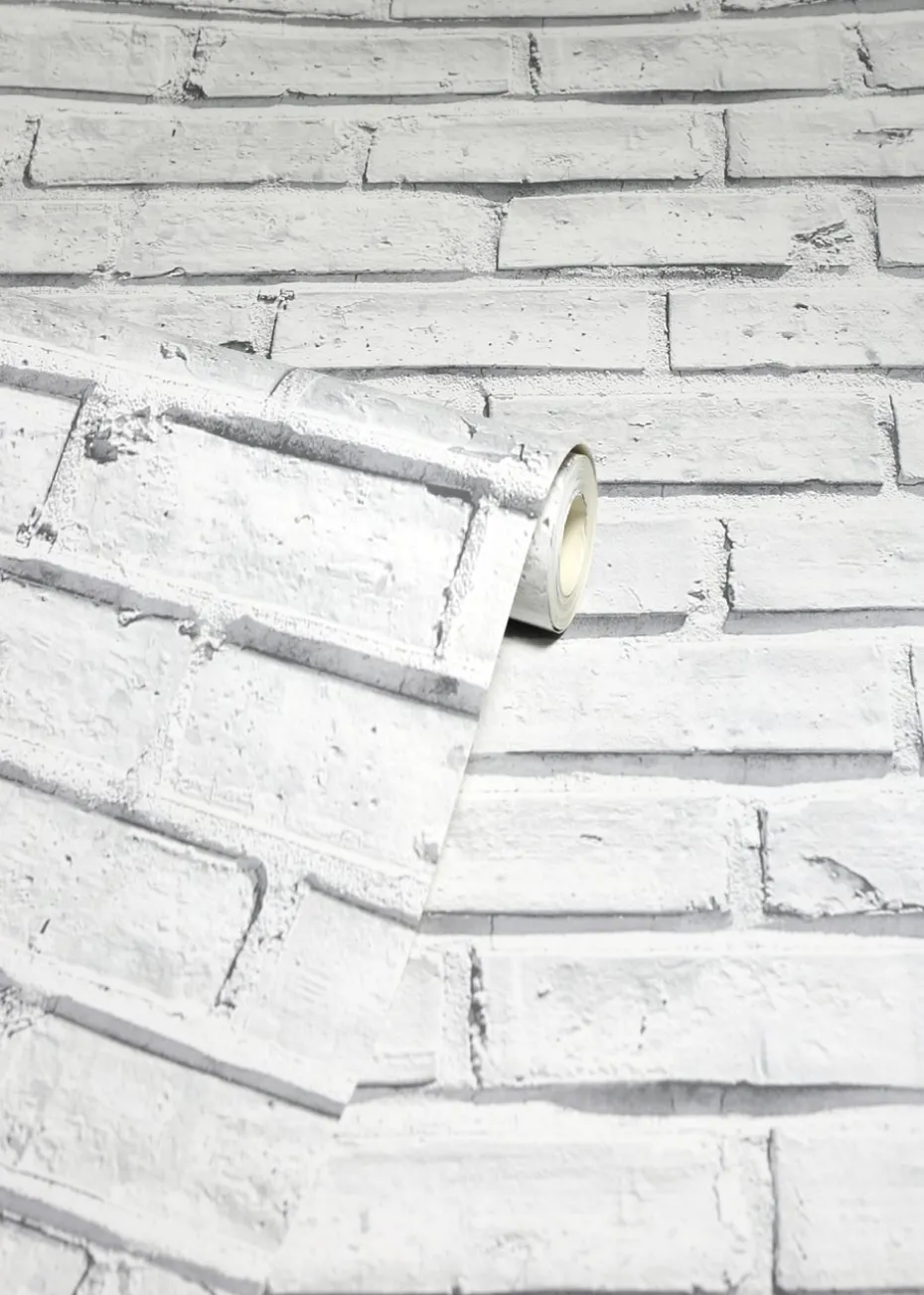 Arthouse White Brick Wallpaper
