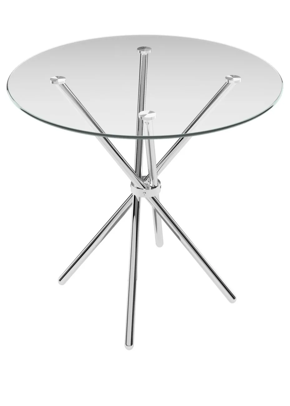 Aura Maison Clear Top/Silver Legs Dining Table ( 2 Packs )