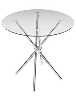 Aura Maison Clear Top/Silver Legs Dining Table ( 2 Packs )