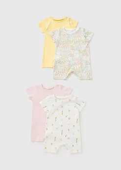 Baby 4 Pack Floral Rompers (Newborn-18mths)