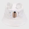 Baby Beige Stripe Bear Bucket Hat (Newborn-24mths)