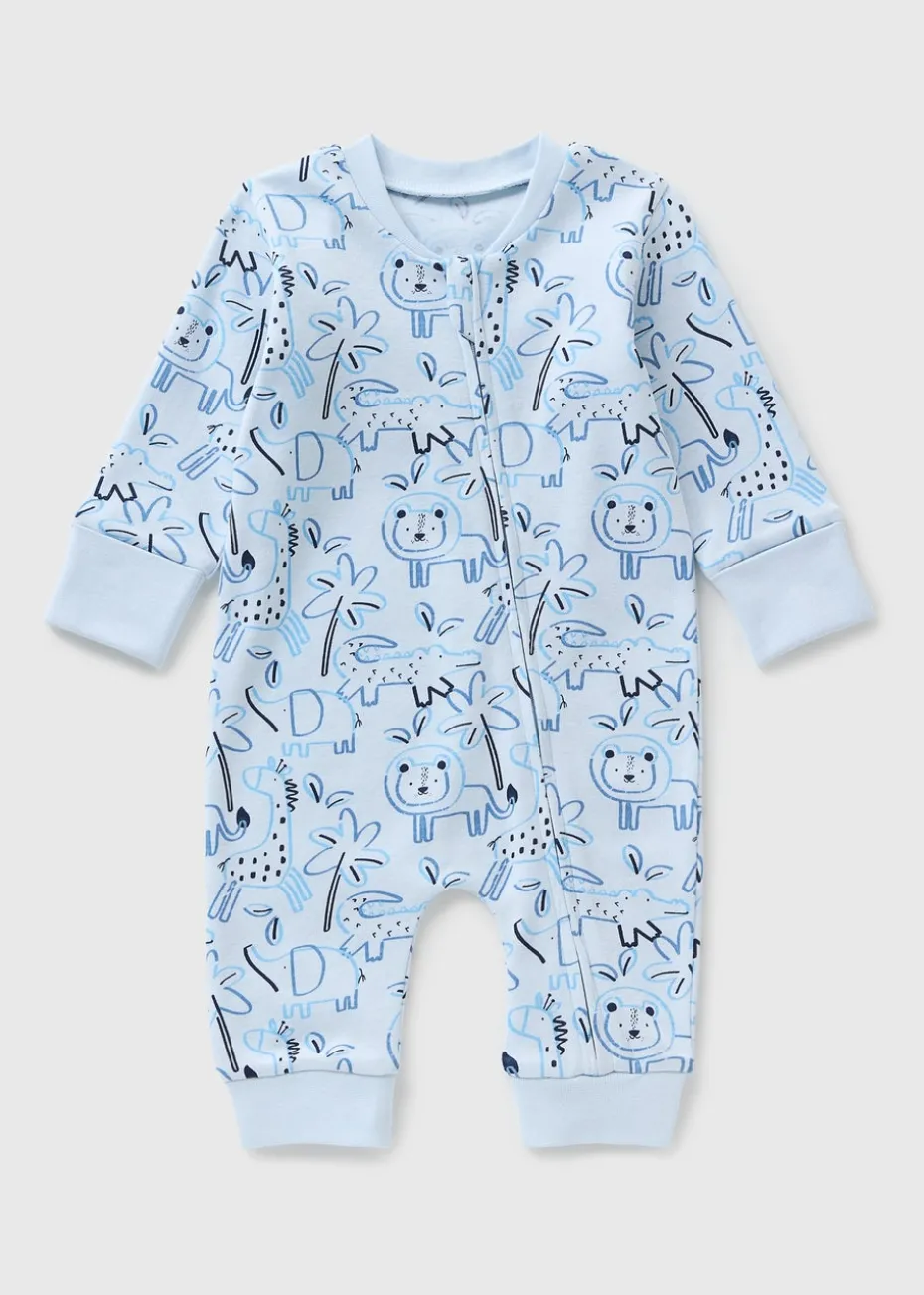 Baby Blue Animal Sleepsuit (Newborn-23mths)
