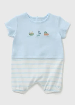 Baby Blue Boat Romper (Newborn-12 mths)