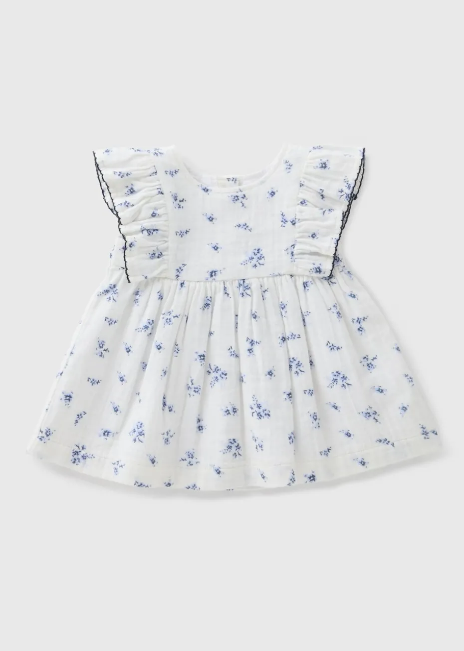 Baby Blue Floral Dress (Newborn-23mths)