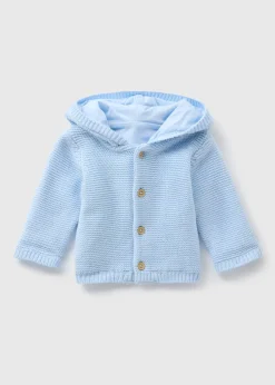 Baby Blue Jersey Lined Knitted Cardigan