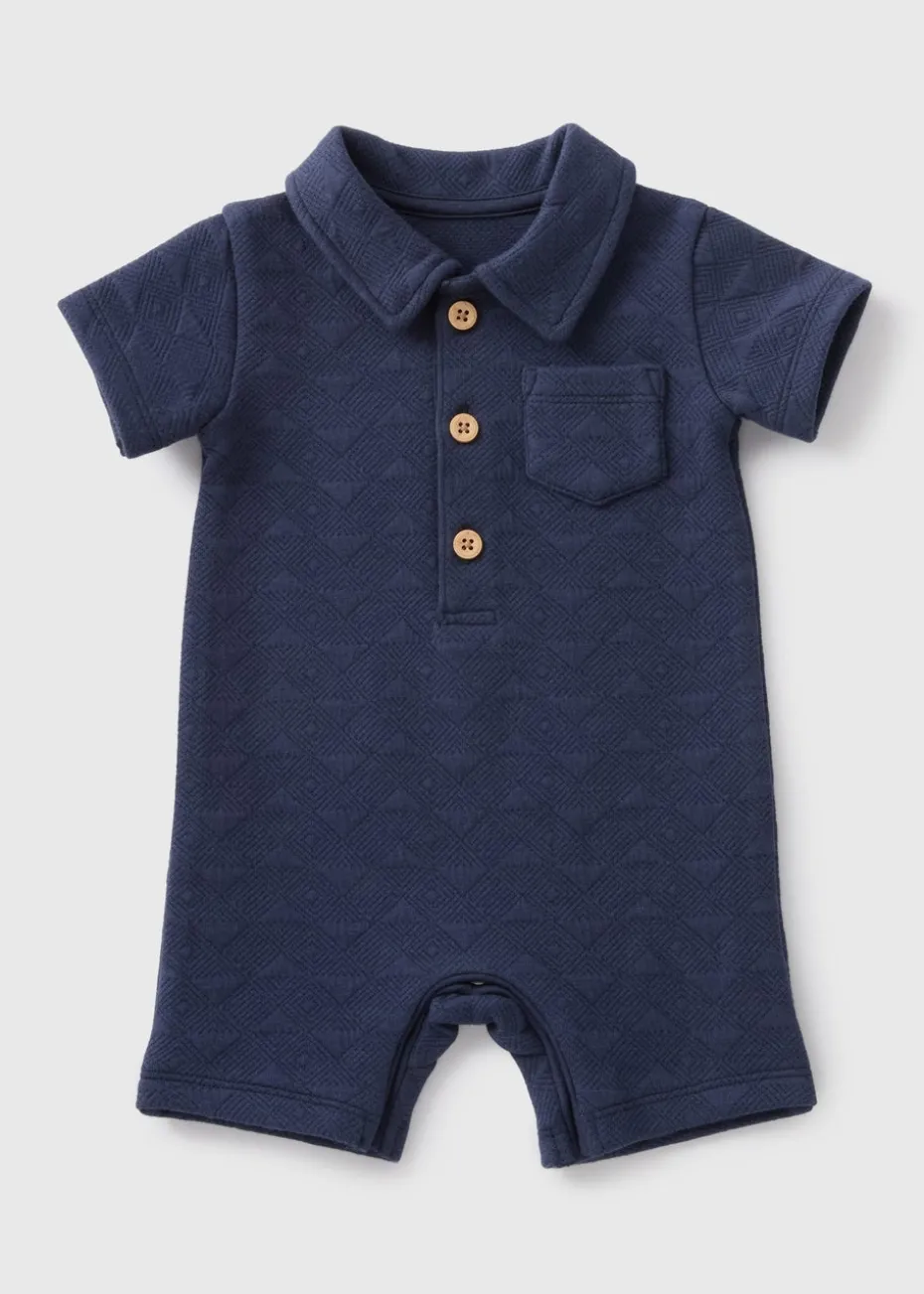 Baby Blue Quilted Romper (Newborn - 23mths)