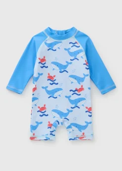 Baby Blue Whale Surf Suit (Newborn-23mths)