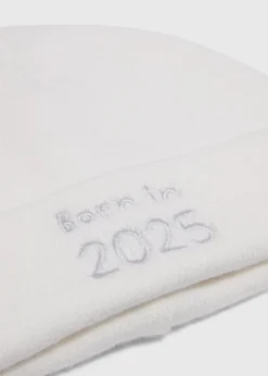 Baby Cream Born In 2025 Beanie (Newborn-6mths)