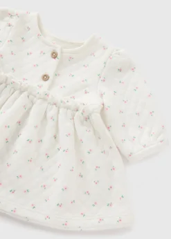 Baby Cream Floral Quilted Dress (Newborn-23mths)