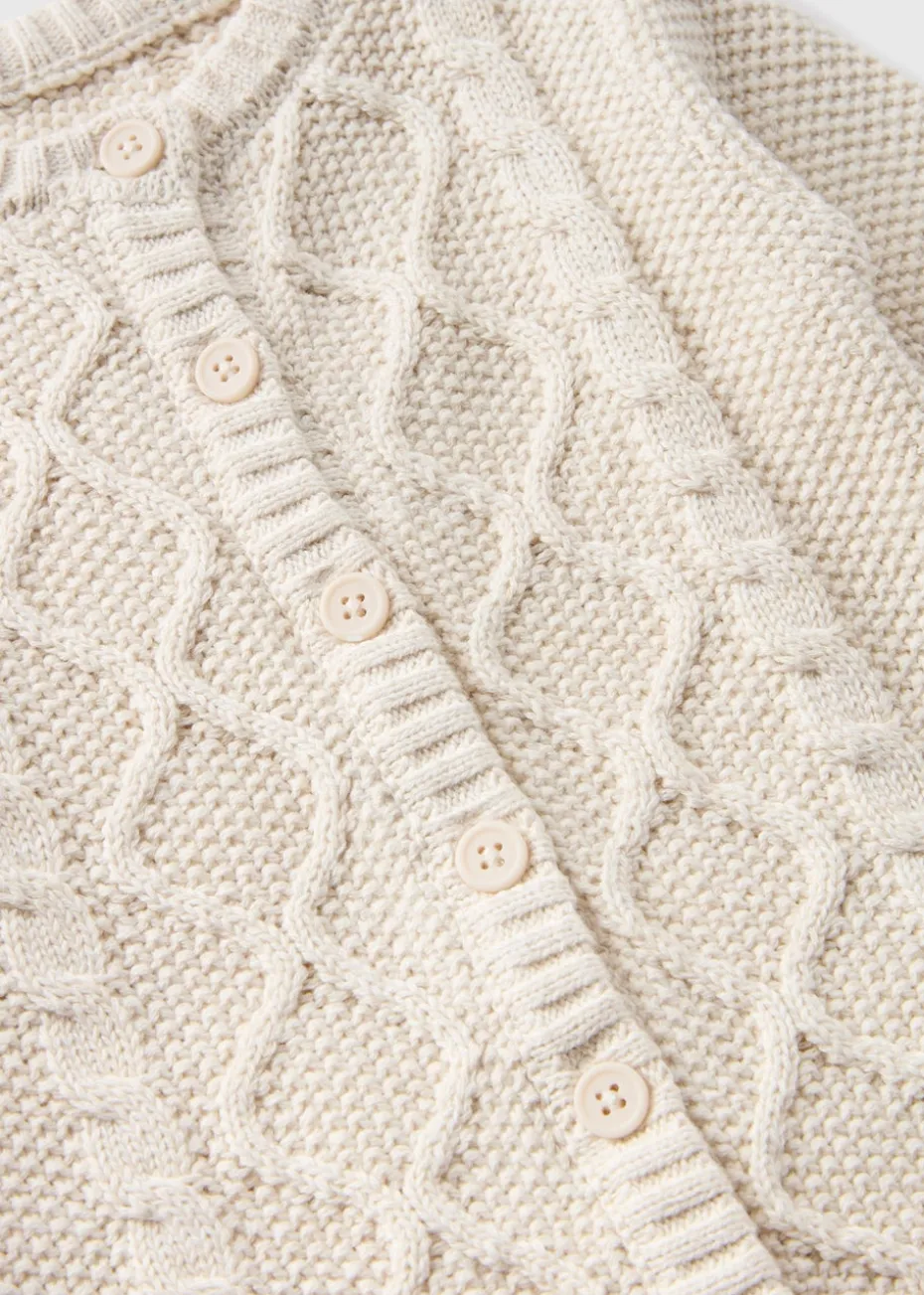Baby Cream Knitted Cardigan (Newborn-23mths)