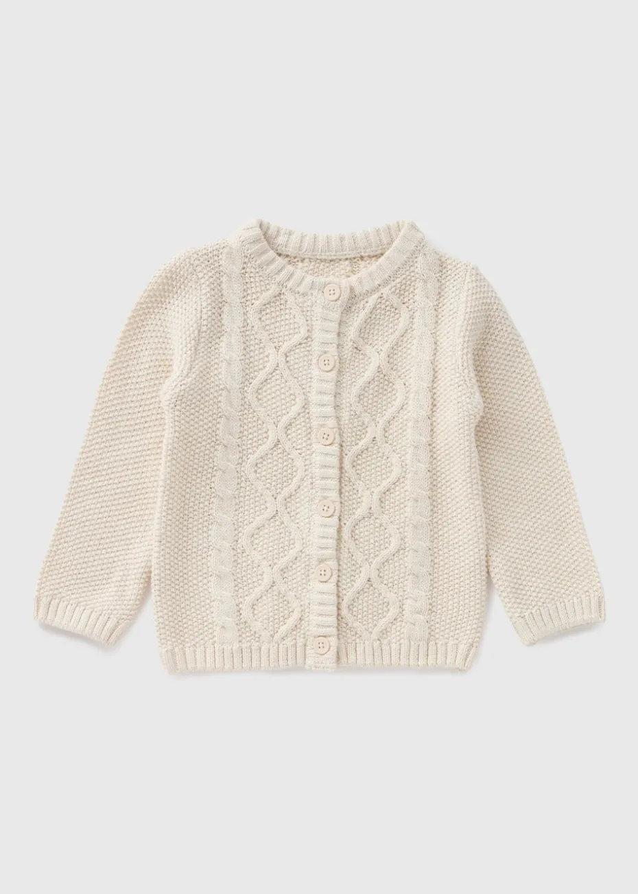 Baby Cream Knitted Cardigan (Newborn-23mths)