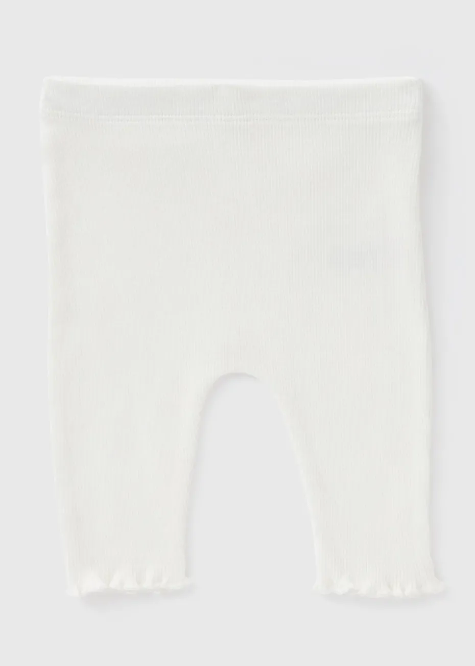 Baby Cream Ribbed Leggings (Newborn-23mths)