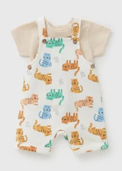 Baby Cream Safari Dungaree Set (Newborn-23mths)