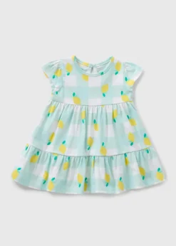 Baby Green Check Lemon Dress (Newborn-23mths)